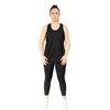 Black full length leggings from Milbel Active - front view of girl modelling black tank top and  leggings