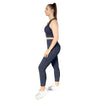 Navy 7/8th leggings from Milbel Active - side view of girl modelling navy sports bra and  leggings