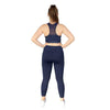 Navy 7/8th leggings from Milbel Active - back view of girl modelling navy sports bra and  leggings