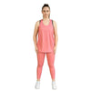 Pink tank top from Milbel Active - front view of girl modelling pink tank top and pink leggings