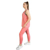 Pink full length leggings from Milbel Active - side view of girl modelling pink tank top and  leggings